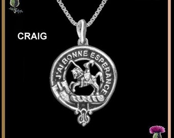 Craig  Clan Crest Scottish Pendant CLP02