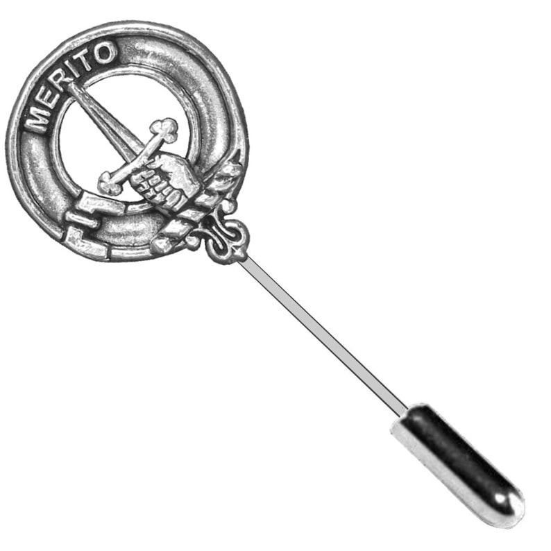 Dunlop Clan Crest Stick or Cravat pin Sterling Silver