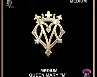Queen Mary "M" Medium Luckenbooth Brooch - Gold