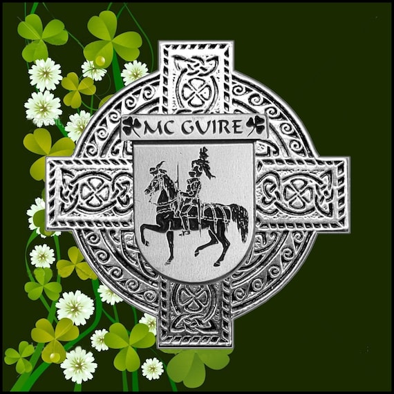 McGuire Irish Coat of Arms Claddagh Badge