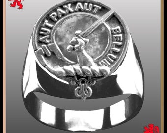 Gunn Scottish Clan Crest Ring GC100  ~  Sterling Silver and Karat Gold
