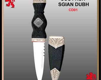 Celtic Interlace Sgian Dubh Knotwork Scottish Sgian Dubh, Black Knife CD01