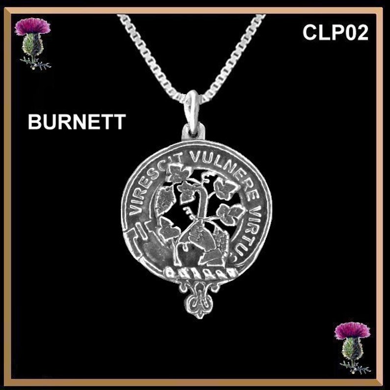 Burnett Clan Crest Scottish Pendant CLP02 image 1