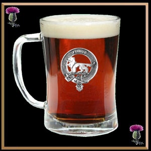 Bruce Clan Crest Badge Glass Beer Mug