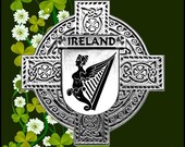 Ireland Coat Of Arms Badge Pewter Harp Pin