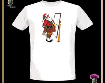 Scottish Santa T-Shirt, Santa In A Kilt Shirt GXMAS