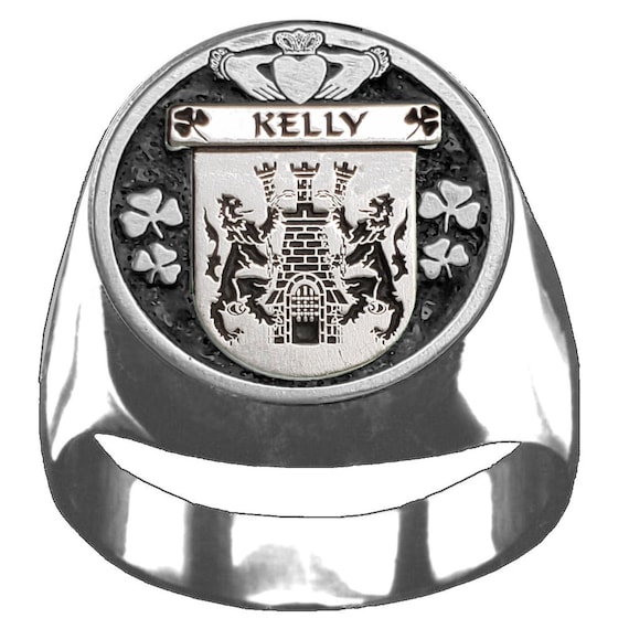 Kelly Irish Coat of Arms Gents Ring IC100 Etsy Australia