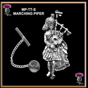 Marching Piper Tie Tack / Lapel Pin Scottish Highland Massed Band