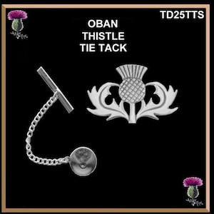 Oban Thistle Tie Tack, Scottish Lapel Pin