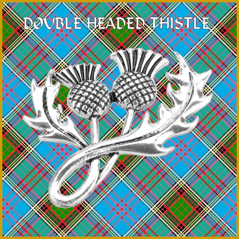 Scottish Large Double Headed Thistle Brooch image 2