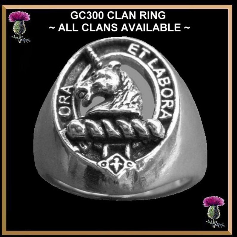 Scottish Clan Crest Ring GC300S Family Crest All Clans image 2