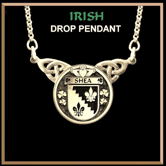 Shea Irish Coat of Arms Double Drop Pendant ILP03 