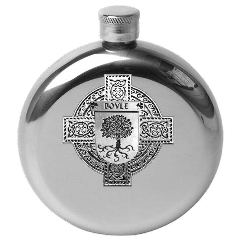 Boyle Irish Claddagh Round Flask 5 oz All Irish Families Etsy