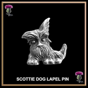 Scottie Dog Lapel Pin or Stick Pin, Scottish Terrier Brooch