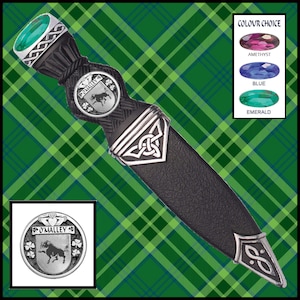 O&#39;Malley Interlace Irish Disk Coat of Arms Sgian Dubh, Irish Knife ~ ISDCO