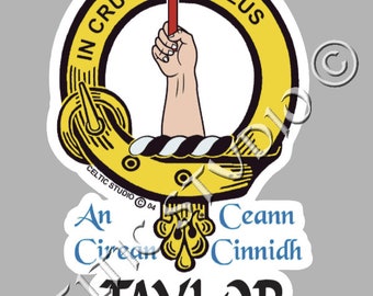 Taylor Clan Crest Decal | Custom Scottish Heritage Car & Laptop Stickers