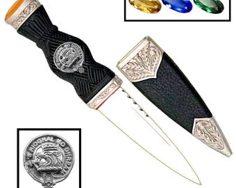 MacGregor Clan Crest Sgian Dubh, Scottish Knife