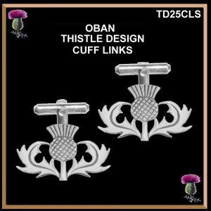 Oban Thistle Cufflinks, Scottish Thistle Wedding Cufflinks