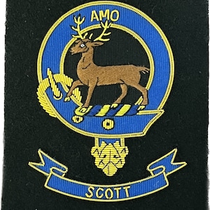 Scott skotsk klan broderad vapensköld