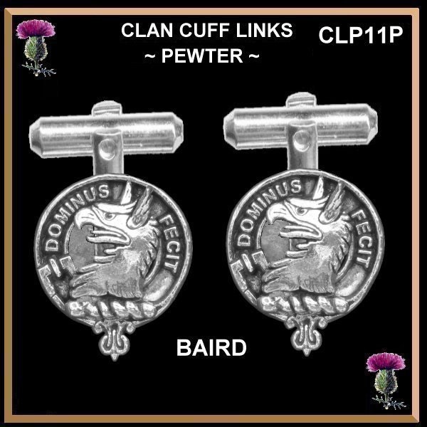 Clan Crest Scottish Cufflinks - Pewter - All Clans