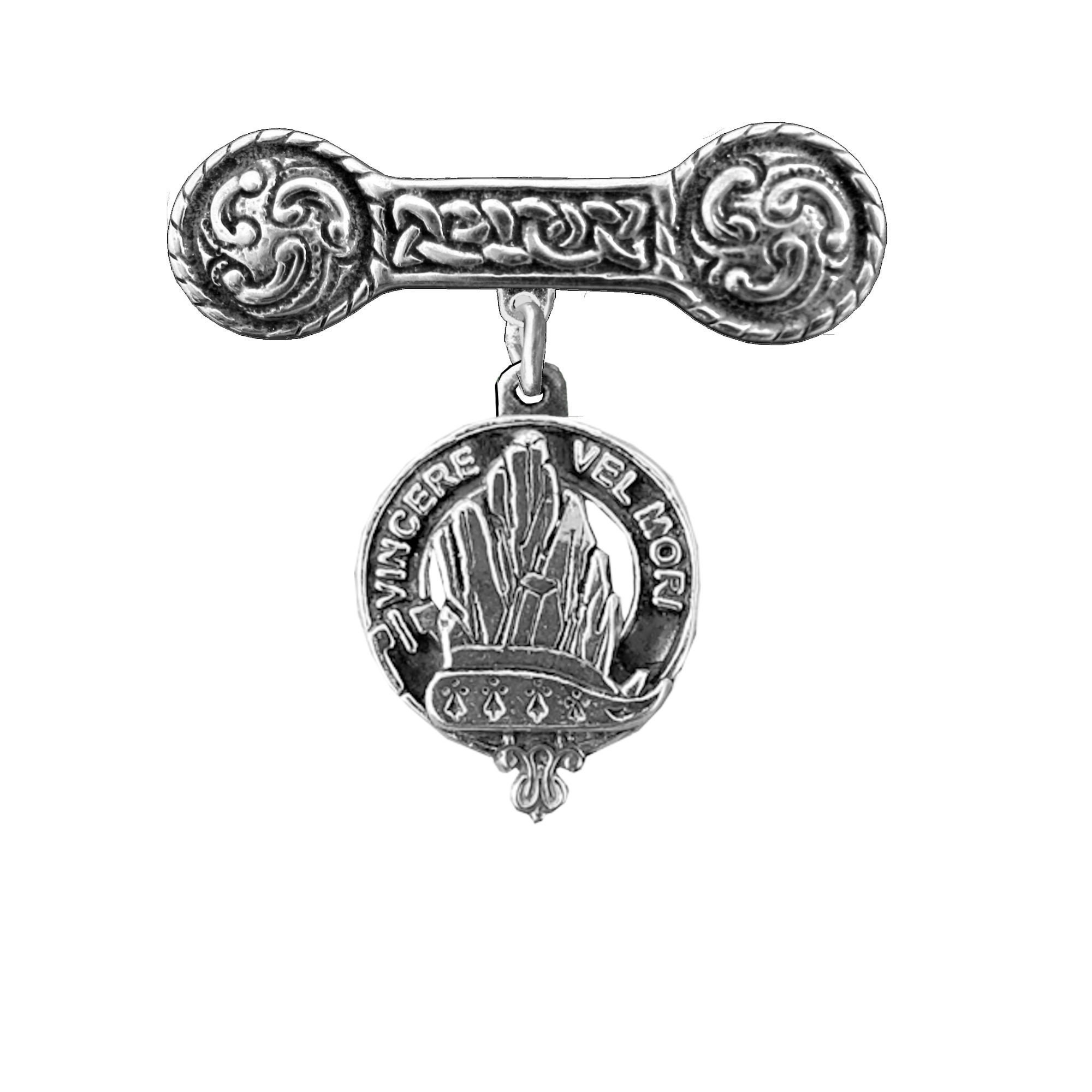 MacNeill (Barra) Clan Crest Iona Bar Brooch - Sterling Silver