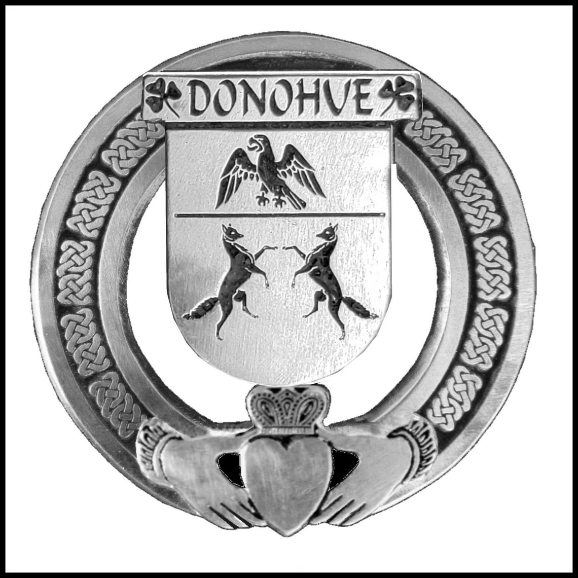 Donohue Irish Claddagh Coat of Arms Badge Etsy