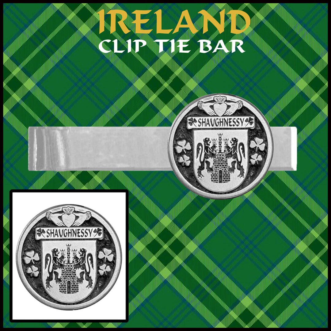 Shaughnessy Irish Coat of Arms Clip Tie Bar Etsy