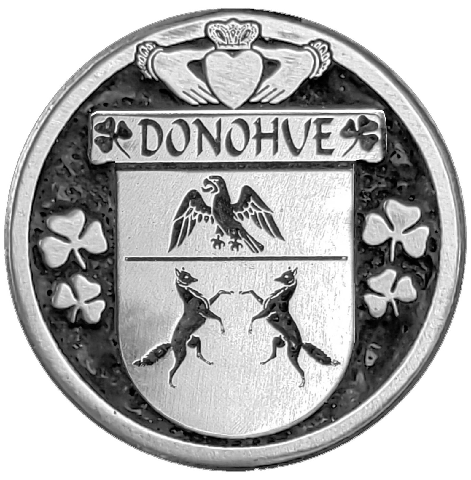 Donohue Irish Coat of Arms Disk Bow Brooch Etsy