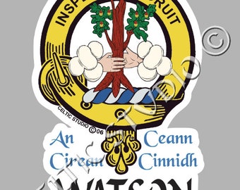 Watson Clan Crest Decal | Custom Scottish Heritage Car & Laptop Stickers