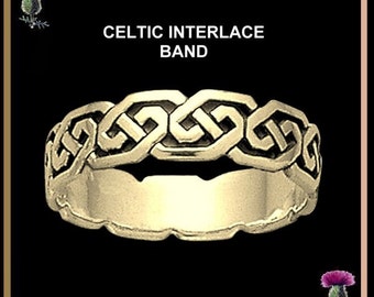 Celtic Wedding Ring, Celtic Knot Ring, Interlace Ring, Celtic Gold Ring - Gold CW03