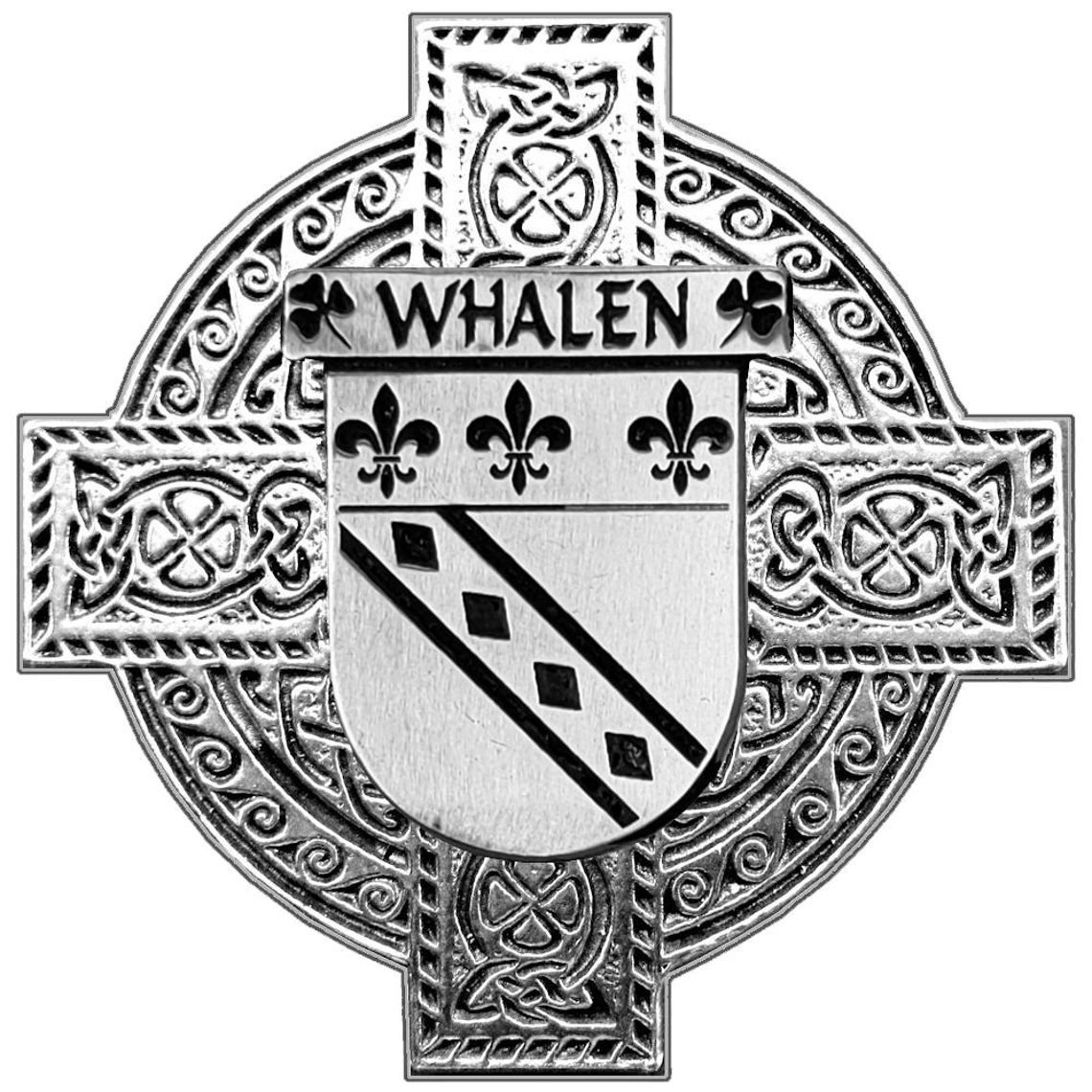 Whalen Irish Coat of Arms Celtic Cross Badge - Etsy