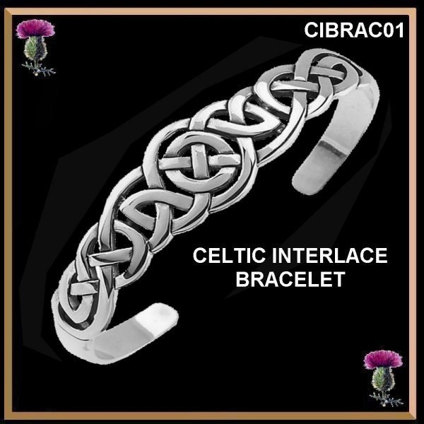 Celtic Cuff Bracelet, entrelacé - en argent Sterling