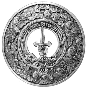 Dunlop Clan Badge Scottish Plaid Brooch