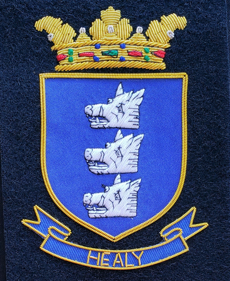 Healy Irish Coat of Arms Embroidered Crest
