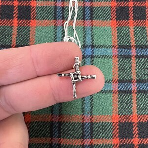 St. Brigid Celtic Cross Pendant, Irish Small, Sterling Silver image 3