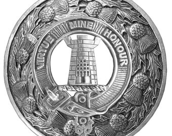 MacLean Clan Badge Scottish Plaid Brooch