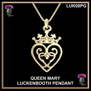 Luckenbooth Queen Mary Anhänger, Schottische Kleine Hochzeitshalskette
