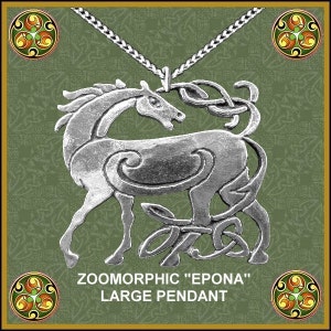 Celtic Epona Horse Pendant Zoomorphic Large