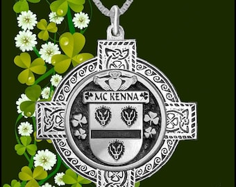 McKenna Irish Coat of Arms Celtic Cross Pendant ~ IP04