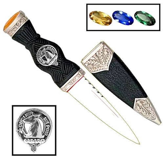 Colville Clan Crest Sgian Dubh, Scottish Knife