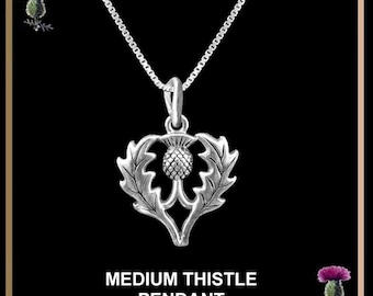 Scottish Thistle Medium Pendant - Sterling Silver