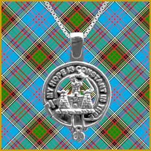 MacDonald Clanranald Large 1&quot; Scottish Clan Crest Pendant - Sterling Silver