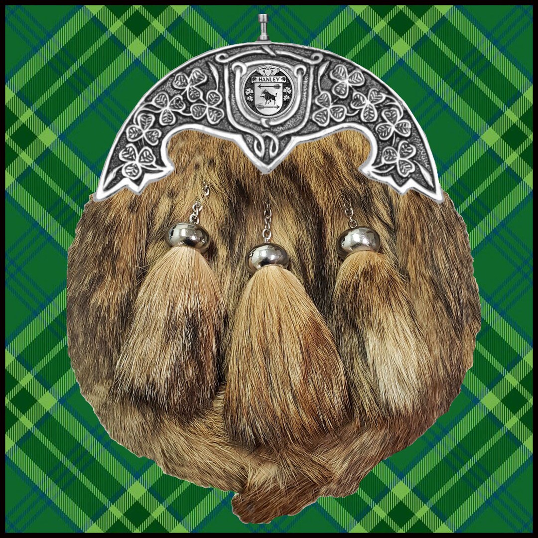 Hanley Irish Coat of Arms Dress Fur Sporran Etsy
