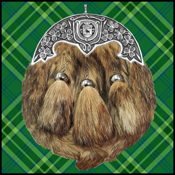 Hanley Irish Coat of Arms Dress Fur Sporran Etsy