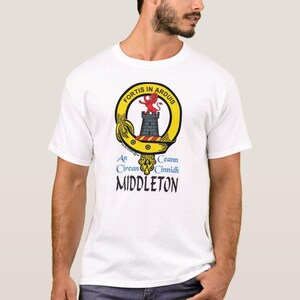 Middleton Scottish Clan Crest Full T-Shirt, Family Crest Shirt