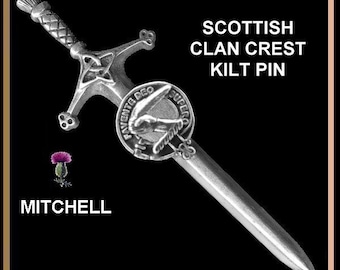 Mitchell Clan Crest Kilt Pin, Scottish Pin ~ CKP02