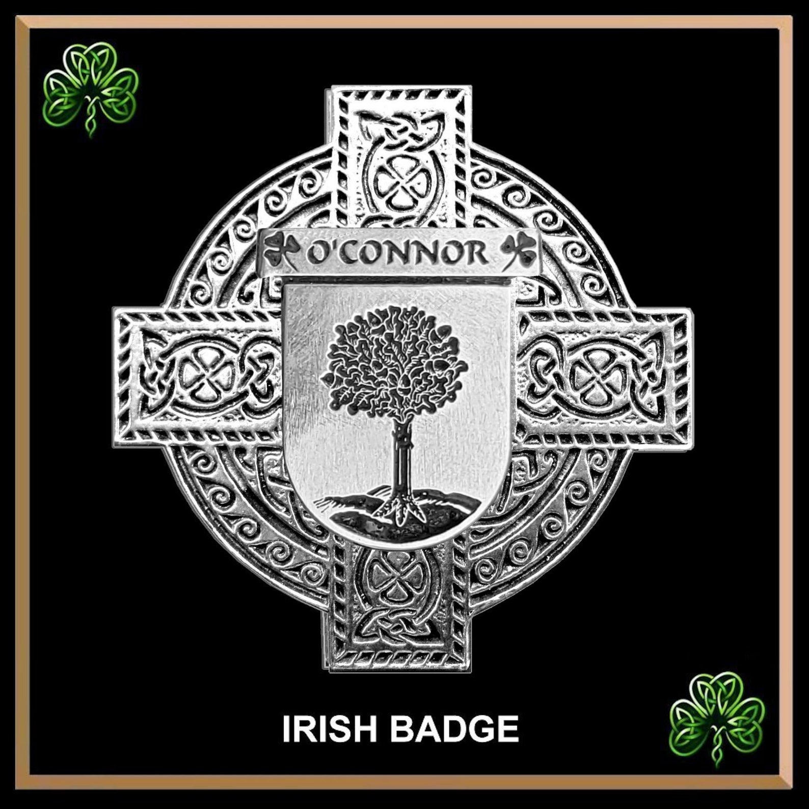 O'connor Offlay Irish Coat of Arms Celtic Cross Badge - Etsy