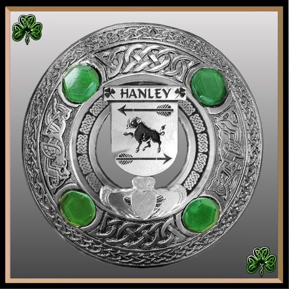 Hanley Irish Claddagh Coat of Arms Plaid Brooch Emerald Etsy