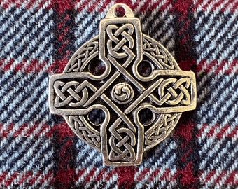Hebridean Celtic Cross Pendant - Sterling Silver, Irish Cross