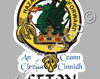 Seton Clan Crest Decal | Custom Scottish Heritage Car & Laptop Stickers